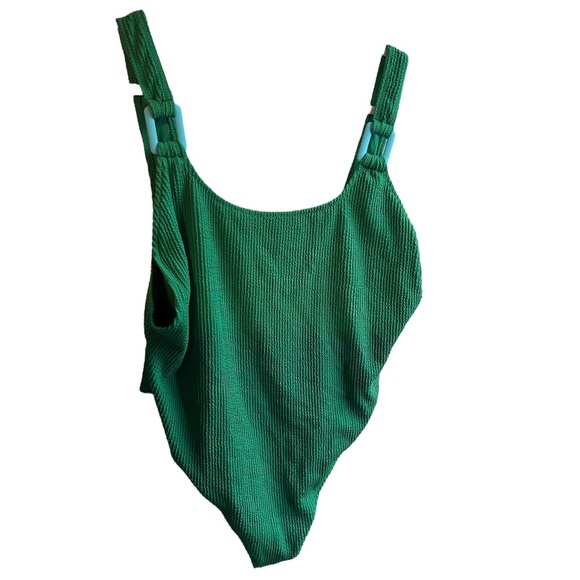 Aerie Crinkle Birthday Scoop Cheekiest One Piece Swimsuit green NWT beach XXL - Picture 3 of 6